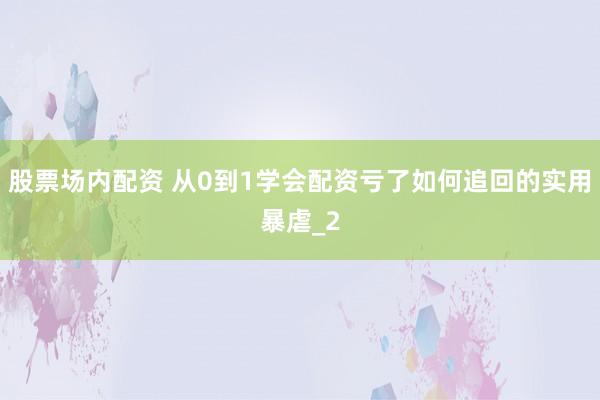 股票场内配资 从0到1学会配资亏了如何追回的实用暴虐_2