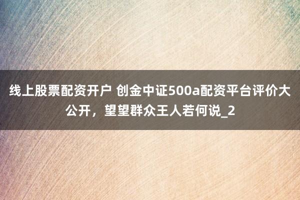 线上股票配资开户 创金中证500a配资平台评价大公开，望望群众王人若何说_2