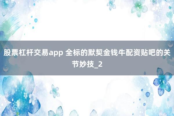 股票杠杆交易app 全标的默契金钱牛配资贴吧的关节妙技_2